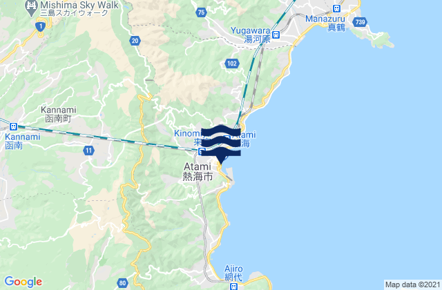 Mappa delle Getijden in Tagata-gun, Japan
