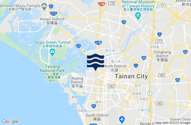 Mappa delle Getijden in Tainan, Taiwan