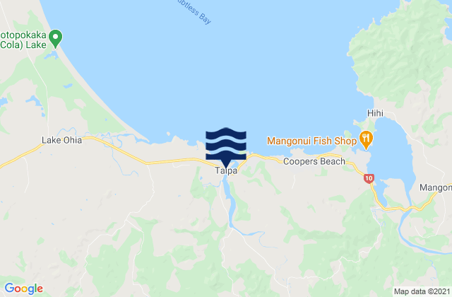 Mappa delle Getijden in Taipa, New Zealand