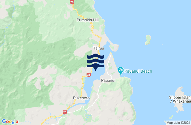 Mappa delle Getijden in Tairua Harbour, New Zealand