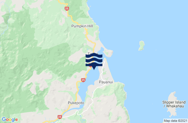 Mappa delle Getijden in Tairua, New Zealand