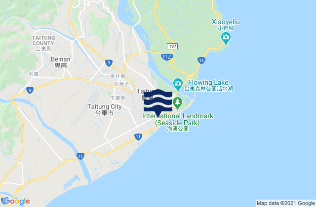 Mappa delle Getijden in Taitung, Taiwan