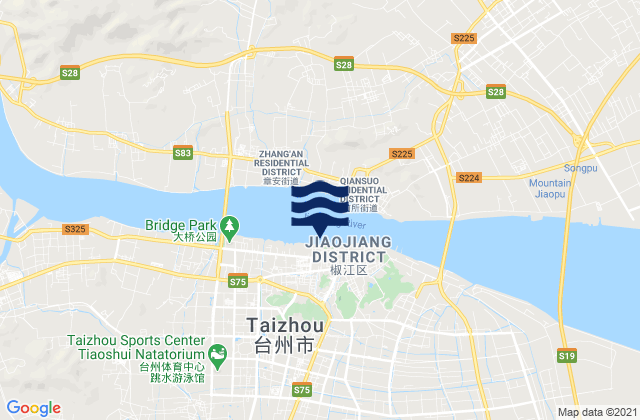Mappa delle Getijden in Taizhou, China