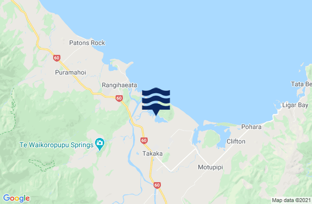 Mappa delle Getijden in Takaka, New Zealand