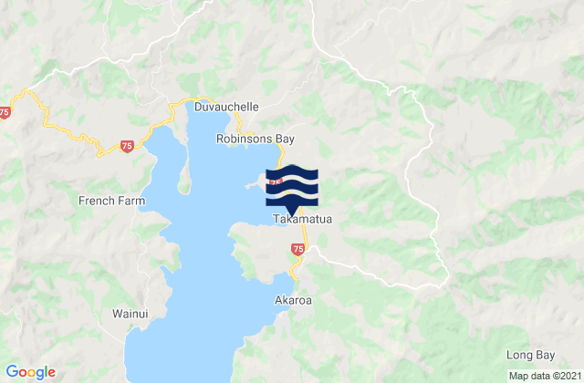 Mappa delle Getijden in Takamatua Bay, New Zealand