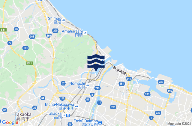 Mappa delle Getijden in Takaoka Shi, Japan