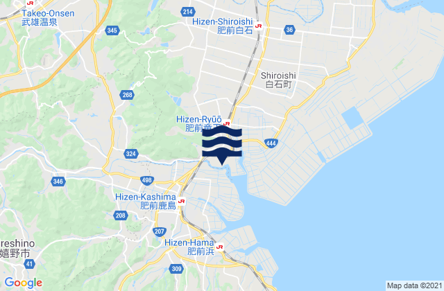 Mappa delle Getijden in Takeo, Japan