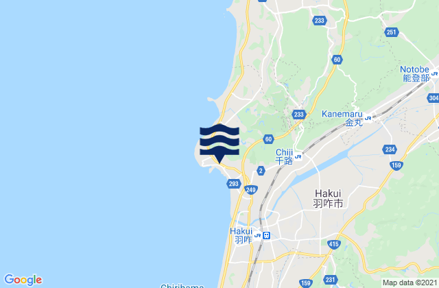 Mappa delle Getijden in Taki, Japan