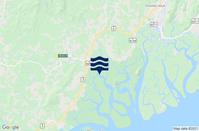 Mappa delle Getijden in Takua Thung, Thailand