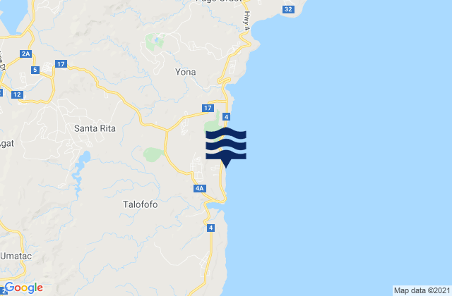 Mappa delle Getijden in Talofofo Municipality, Guam