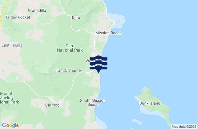 Mappa delle Getijden in Tam O'Shanter, Australia
