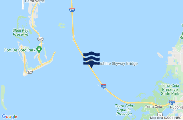 Mappa delle Getijden in Tampa Bay (Sunshine Skyway Bridge), United States