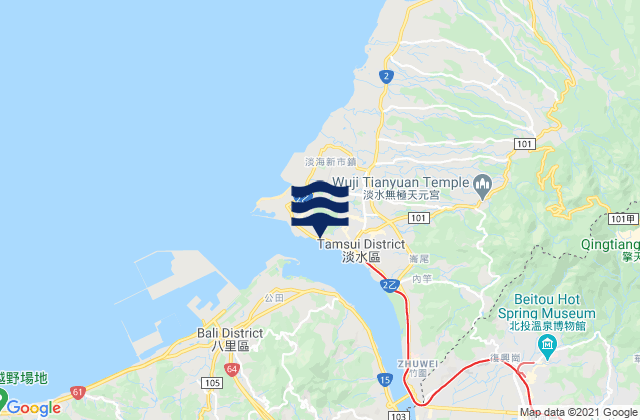 Mappa delle Getijden in Tan-shui Kang, Taiwan