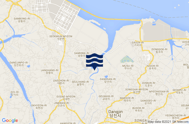 Mappa delle Getijden in Tangjin, South Korea