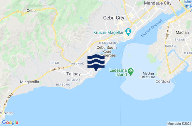 Mappa delle Getijden in Tangke, Philippines