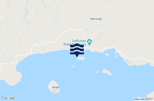 Mappa delle Getijden in Tangoa Island, New Caledonia