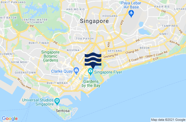 Mappa delle Getijden in Tanjong Rhu, Singapore