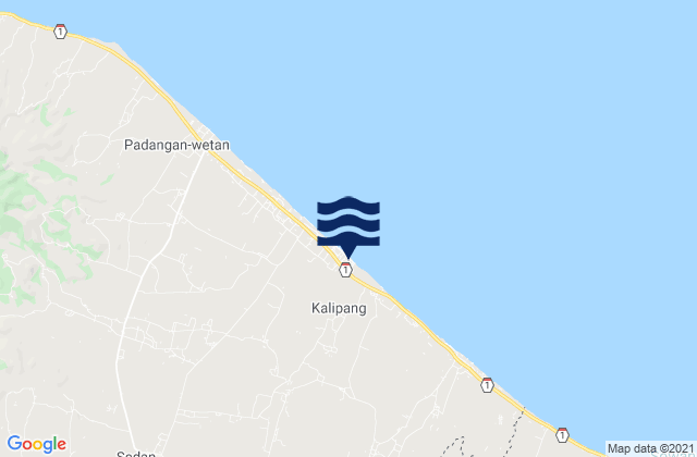 Mappa delle Getijden in Tanjungan, Indonesia