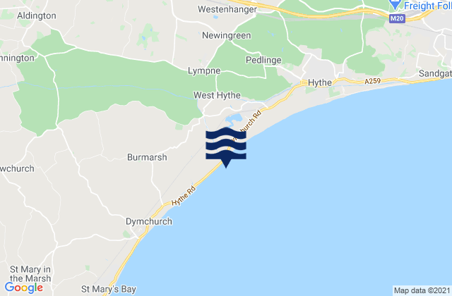 Mappa delle Getijden in Tankerton Beach, United Kingdom