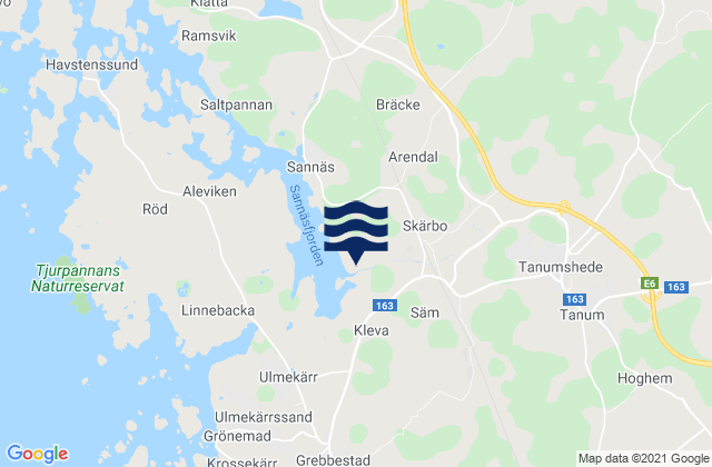 Mappa delle Getijden in Tanumshede, Sweden