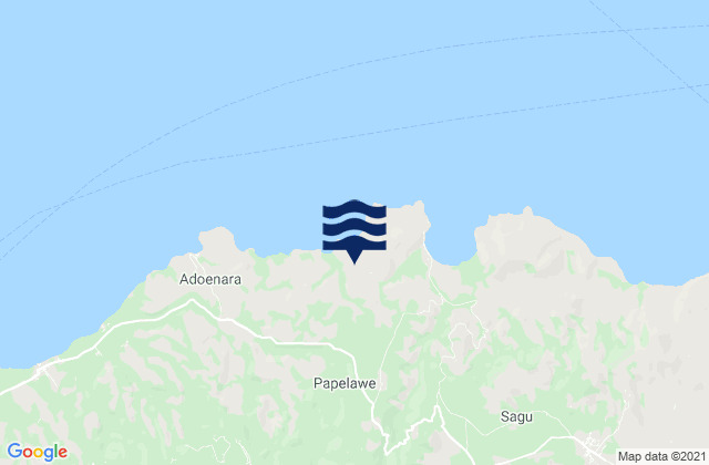 Mappa delle Getijden in Tanuwore, Indonesia