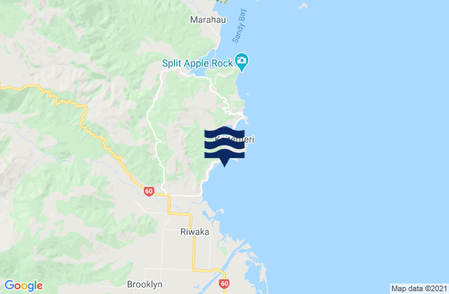 Mappa delle Getijden in Tapu Bay, New Zealand