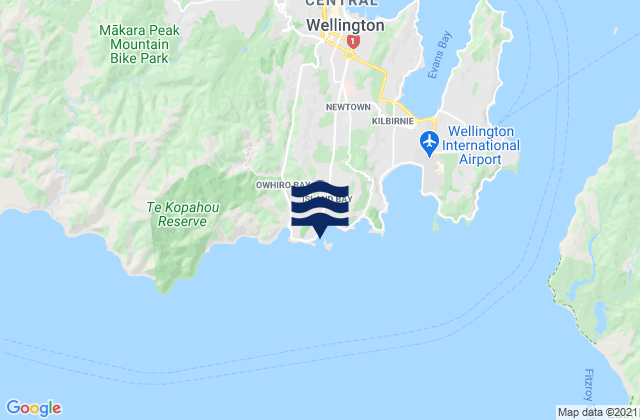 Mappa delle Getijden in Taputeranga Island, New Zealand