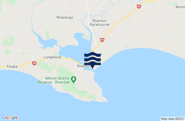 Mappa delle Getijden in Taramea Bay, New Zealand
