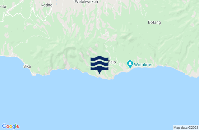 Mappa delle Getijden in Taranggatar, Indonesia