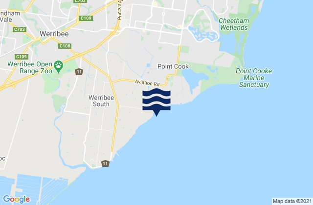 Mappa delle Getijden in Tarneit, Australia