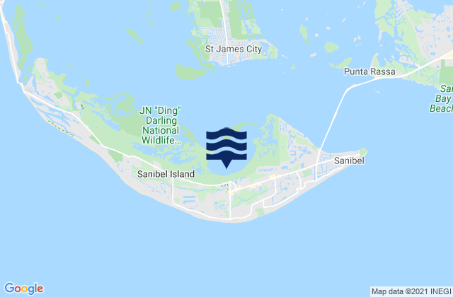 Mappa delle Getijden in Tarpon Bay Sanibel Island, United States