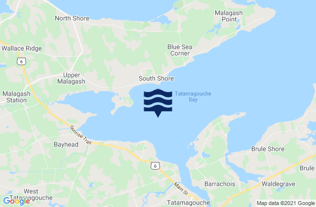 Mappa delle Getijden in Tatamagouche Bay, Canada
