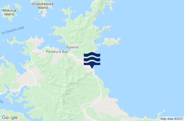 Mappa delle Getijden in Taupiri Bay, New Zealand