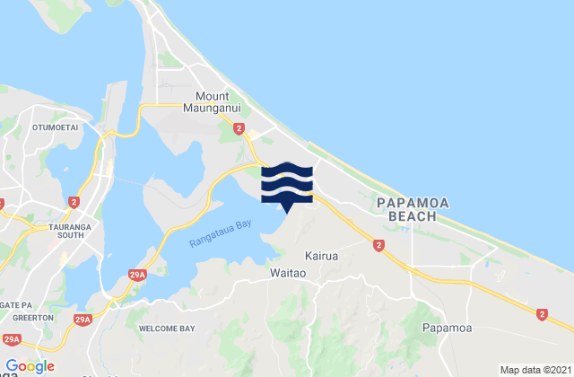 Mappa delle Getijden in Tauranga City, New Zealand