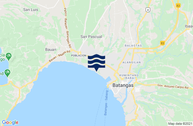 Mappa delle Getijden in Taysan, Philippines