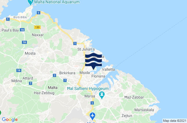 Mappa delle Getijden in Ta’ Xbiex, Malta
