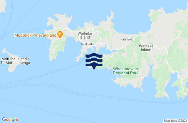 Mappa delle Getijden in Te Akau o Hine, New Zealand