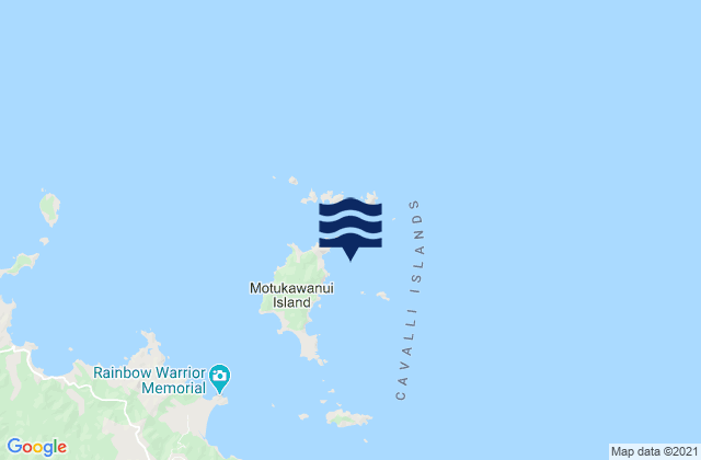 Mappa delle Getijden in Te Haumi Rock, New Zealand