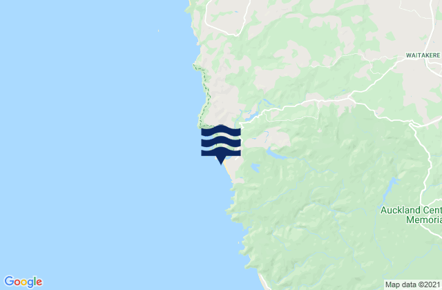 Mappa delle Getijden in Te Henga (Bethells Beach), New Zealand