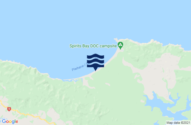 Mappa delle Getijden in Te Horo Beach, New Zealand