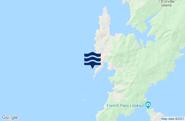 Mappa delle Getijden in Te Horo Island, New Zealand