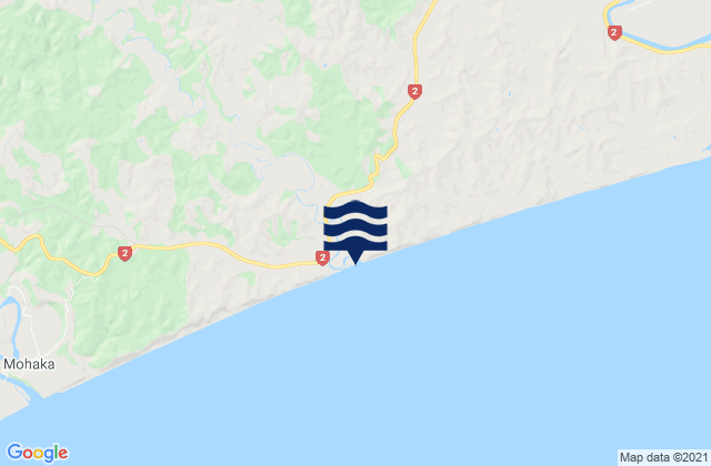 Mappa delle Getijden in Te Karetu Inlet, New Zealand
