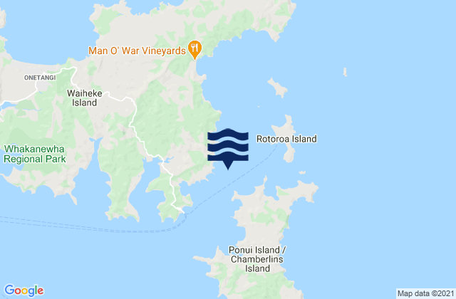 Mappa delle Getijden in Te Kawau Bay, New Zealand