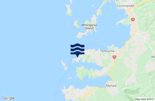 Mappa delle Getijden in Te Kouma Harbour, New Zealand