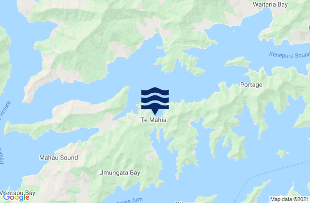 Mappa delle Getijden in Te Mahia Bay, New Zealand