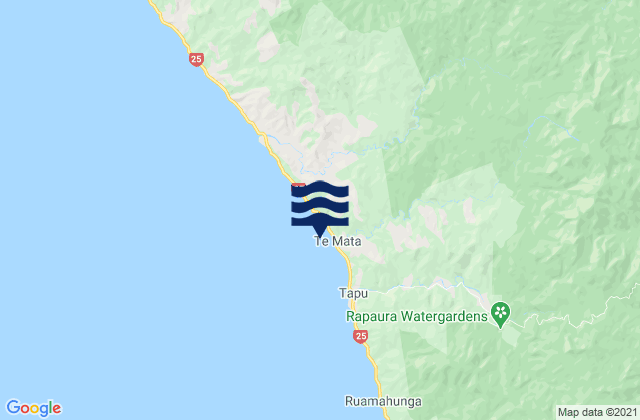 Mappa delle Getijden in Te Mata Bay, New Zealand