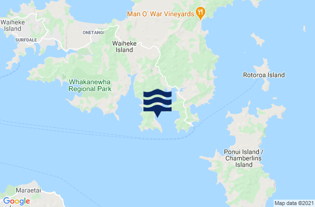Mappa delle Getijden in Te Matuku Bay (McLeods Bay), New Zealand