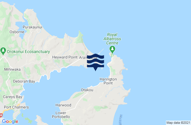 Mappa delle Getijden in Te Umukuri (Wellers Rock), New Zealand
