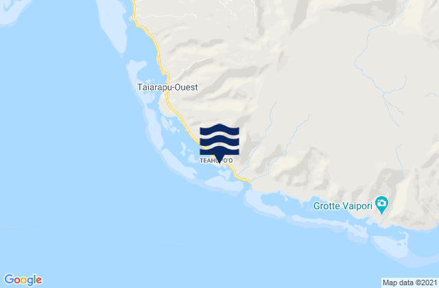 Mappa delle Getijden in Teahupoo, French Polynesia