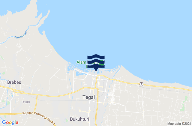 Mappa delle Getijden in Tegal, Indonesia